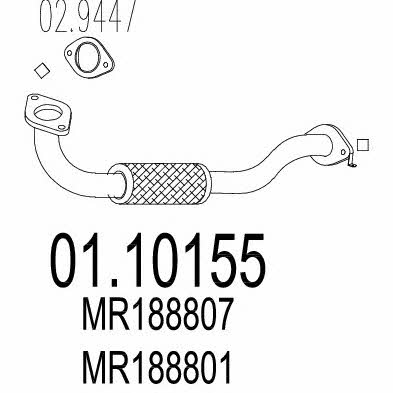 Mts 01.10155 Exhaust pipe 0110155