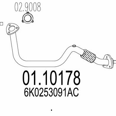 Mts 01.10178 Exhaust pipe 0110178