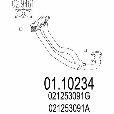 Mts 01.10234 Exhaust pipe 0110234
