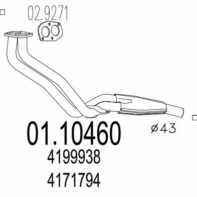 Mts 01.10460 Exhaust pipe 0110460