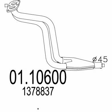 Mts 01.10600 Exhaust pipe 0110600