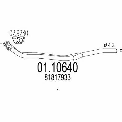 Mts 01.10640 Exhaust pipe 0110640