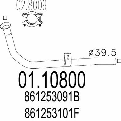 Mts 01.10800 Exhaust pipe 0110800