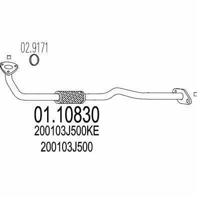 Mts 01.10830 Exhaust pipe 0110830