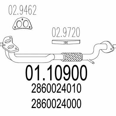 Mts 01.10900 Exhaust pipe 0110900