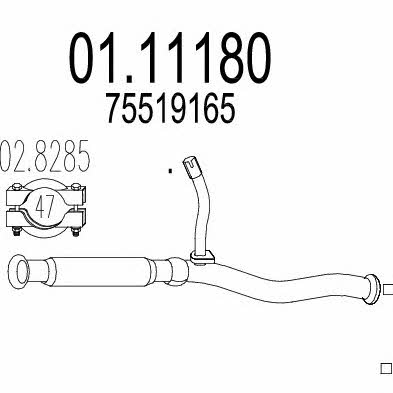 Mts 01.11180 Exhaust pipe 0111180