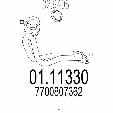 Mts 01.11330 Exhaust pipe 0111330