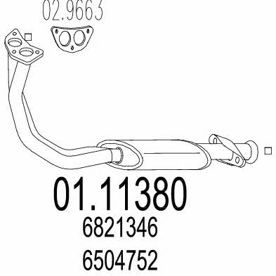 Mts 01.11380 Exhaust pipe 0111380