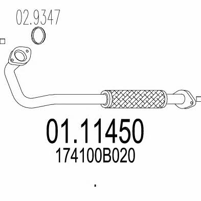 Mts 01.11450 Exhaust pipe 0111450