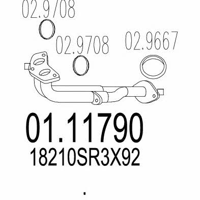 Mts 01.11790 Exhaust pipe 0111790