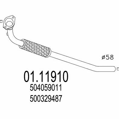 Mts 01.11910 Exhaust pipe 0111910