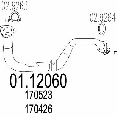 Mts 01.12060 Exhaust pipe 0112060