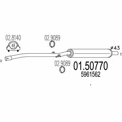 Mts 01.50770 Central silencer 0150770