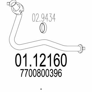 Mts 01.12160 Exhaust pipe 0112160