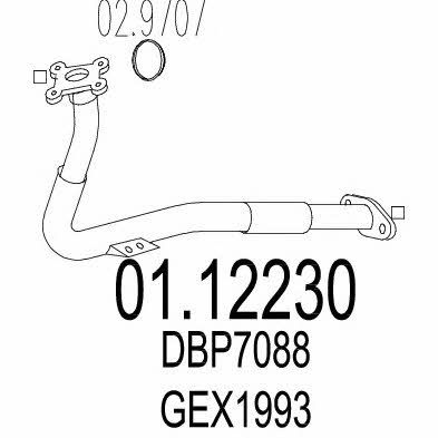 Mts 01.12230 Exhaust pipe 0112230