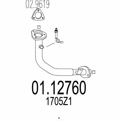 Mts 01.12760 Exhaust pipe 0112760 0112760 Mts Exhaust pipe