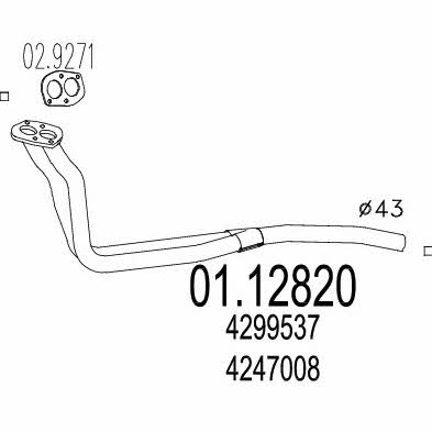 Mts 01.12820 Exhaust pipe 0112820