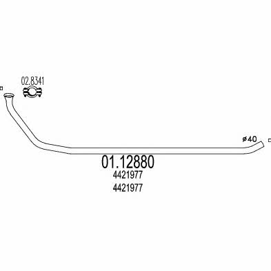 Mts 01.12880 Exhaust pipe 0112880