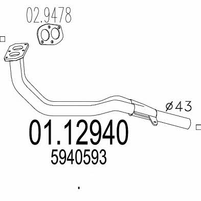 Mts 01.12940 Exhaust pipe 0112940