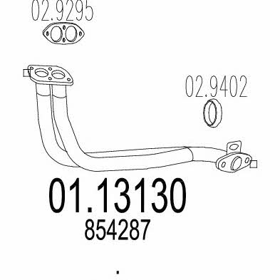 Mts 01.13130 Exhaust pipe 0113130