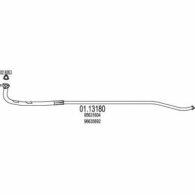 Mts 01.13180 Exhaust pipe 0113180