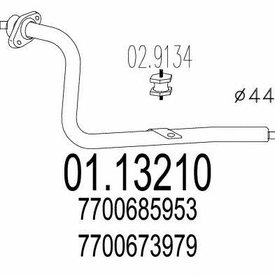 Mts 01.13210 Exhaust pipe 0113210