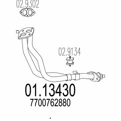 Mts 01.13430 Exhaust pipe 0113430