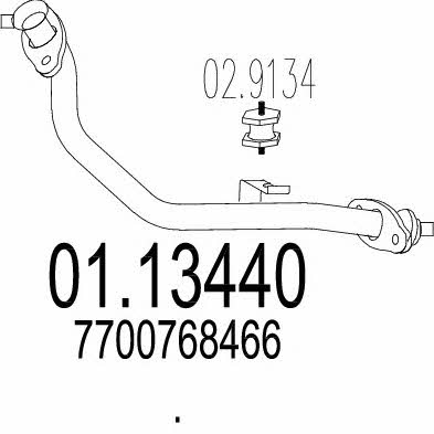 Mts 01.13440 Exhaust pipe 0113440