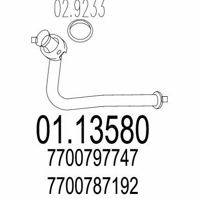 Mts 01.13580 Exhaust pipe 0113580