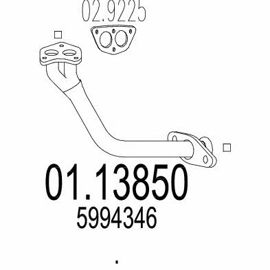 Mts 01.13850 Exhaust pipe 0113850