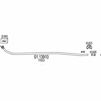 Mts 01.13910 Exhaust pipe 0113910