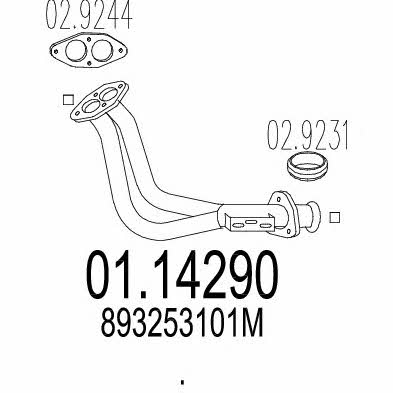 Mts 01.14290 Exhaust pipe 0114290