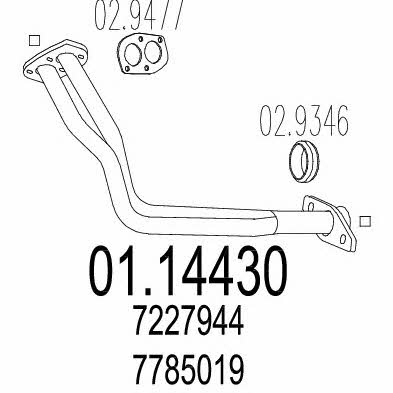 Mts 01.14430 Exhaust pipe 0114430