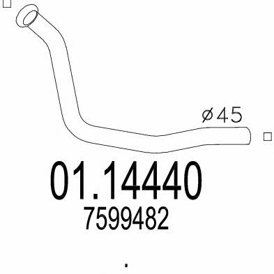 Mts 01.14440 Exhaust pipe 0114440