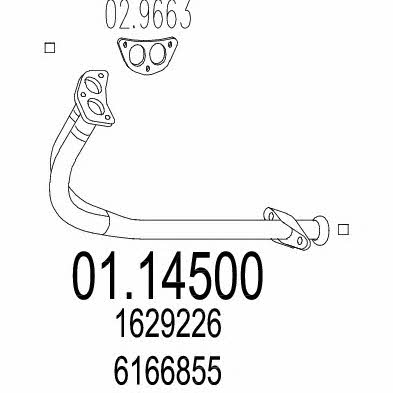 Mts 01.14500 Exhaust pipe 0114500