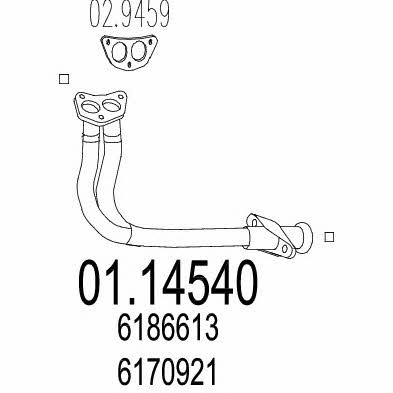 Mts 01.14540 Exhaust pipe 0114540
