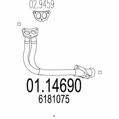 Mts 01.14690 Exhaust pipe 0114690
