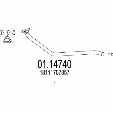 Mts 01.14740 Exhaust pipe 0114740