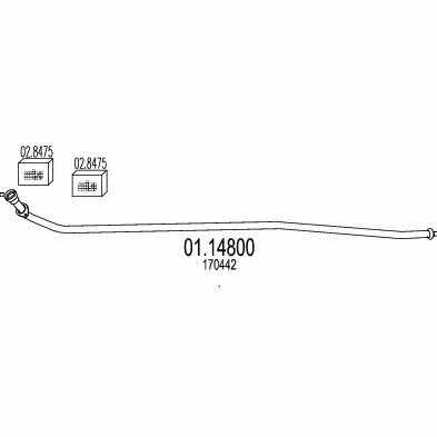 Mts 01.14800 Exhaust pipe 0114800