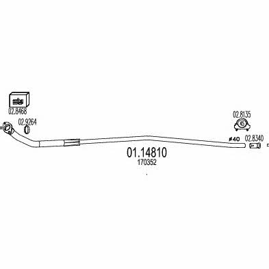 Mts 01.14810 Exhaust pipe 0114810