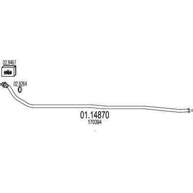 Mts 01.14870 Exhaust pipe 0114870