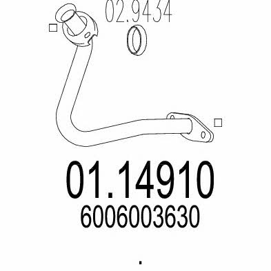 Mts 01.14910 Exhaust pipe 0114910