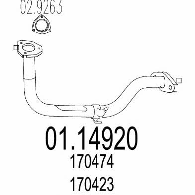 Mts 01.14920 Exhaust pipe 0114920