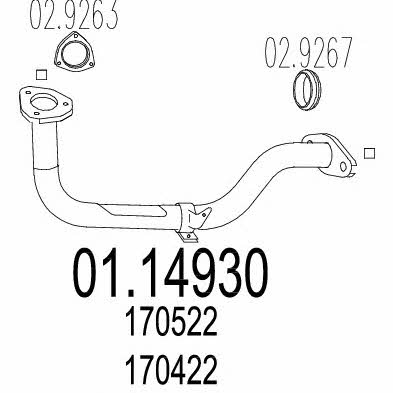 Mts 01.14930 Exhaust pipe 0114930