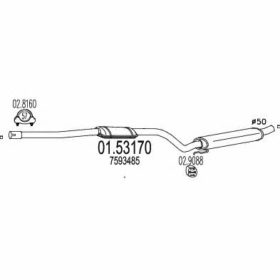 Mts 01.53170 Central silencer 0153170