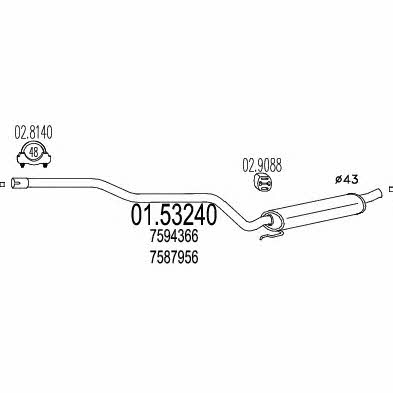 Mts 01.53240 Central silencer 0153240