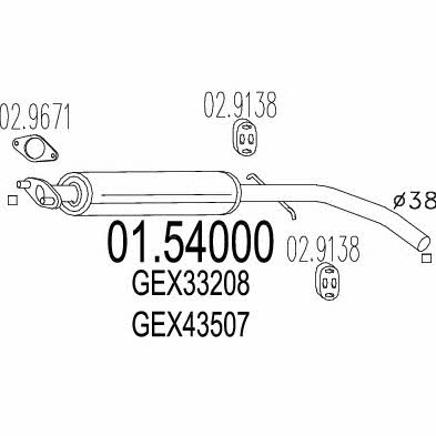 Mts 01.54000 Central silencer 0154000