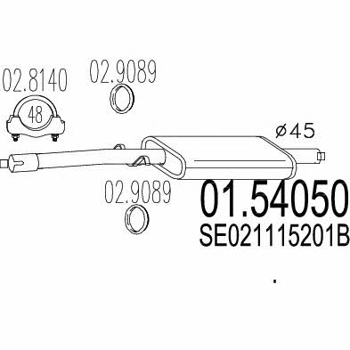 Mts 01.54050 Central silencer 0154050