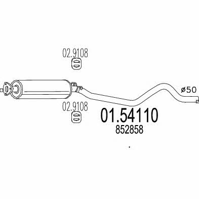 Mts 01.54110 Central silencer 0154110