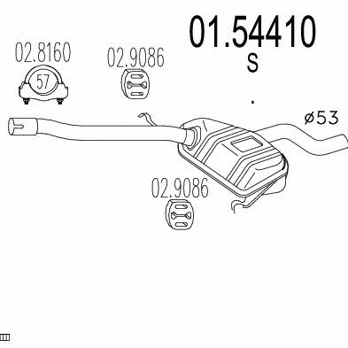 Mts 01.54410 Central silencer 0154410